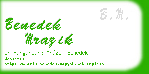 benedek mrazik business card